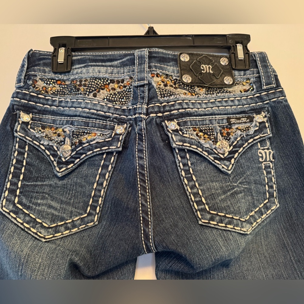 Miss Me Women’s Signature Blue Jeans Skinny Embellished Rhinestones Size…